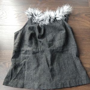 Heart Soul shirt with maribou trim, medium